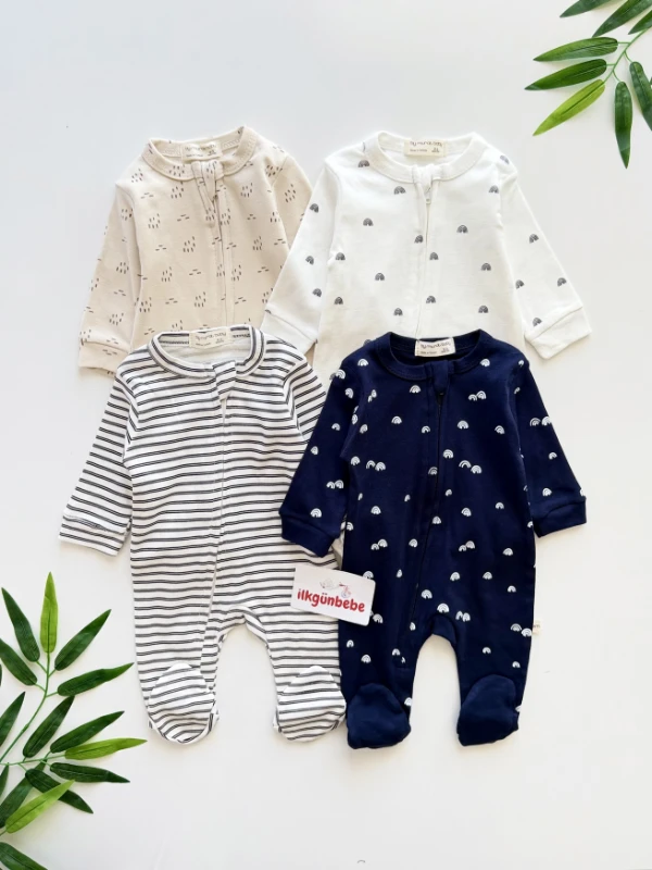 Soft Basic Çizgili %100 Pamuk 4’lü Set