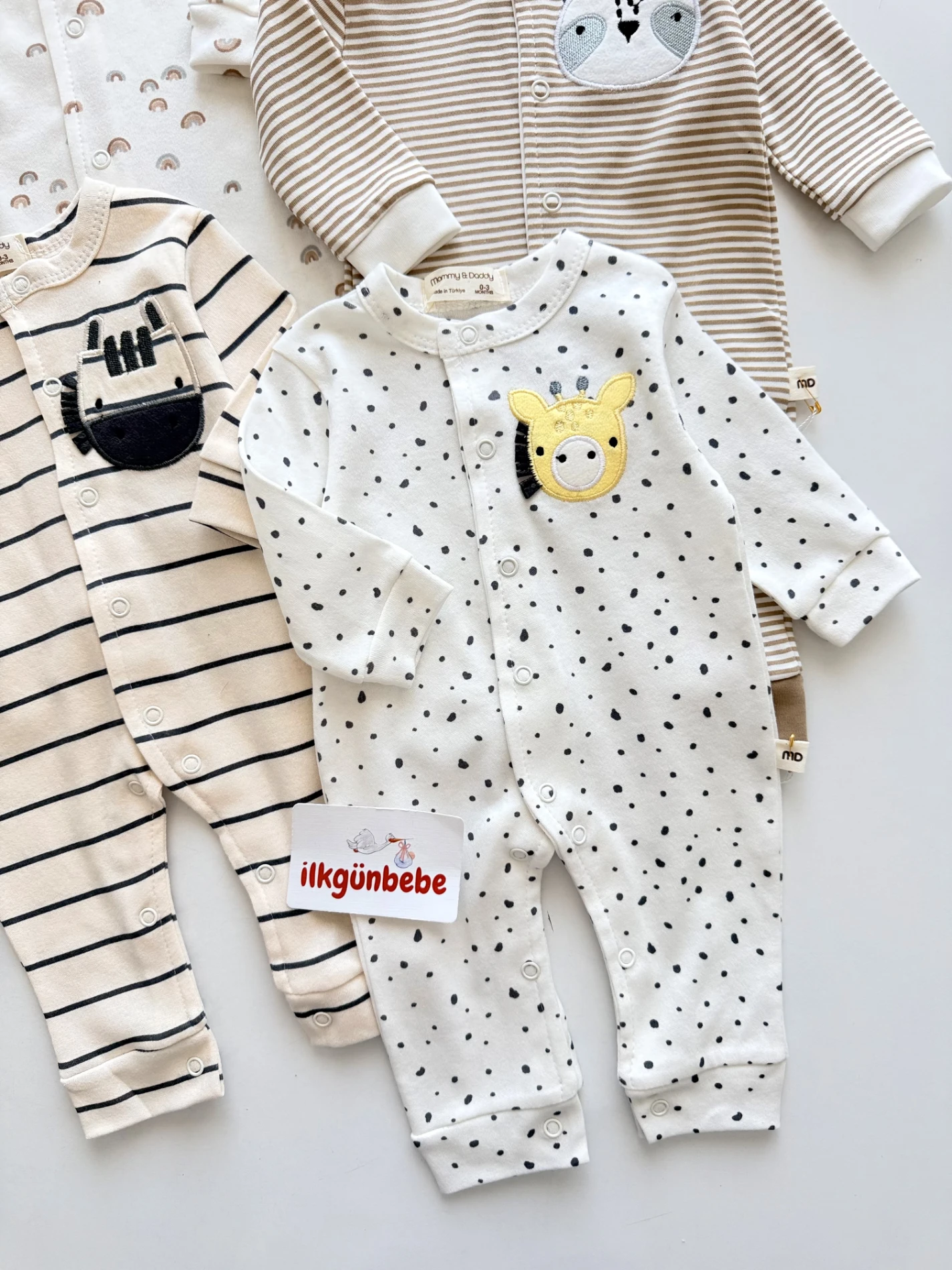 Animals Çizgili %100 Pamuk 4’lü Set