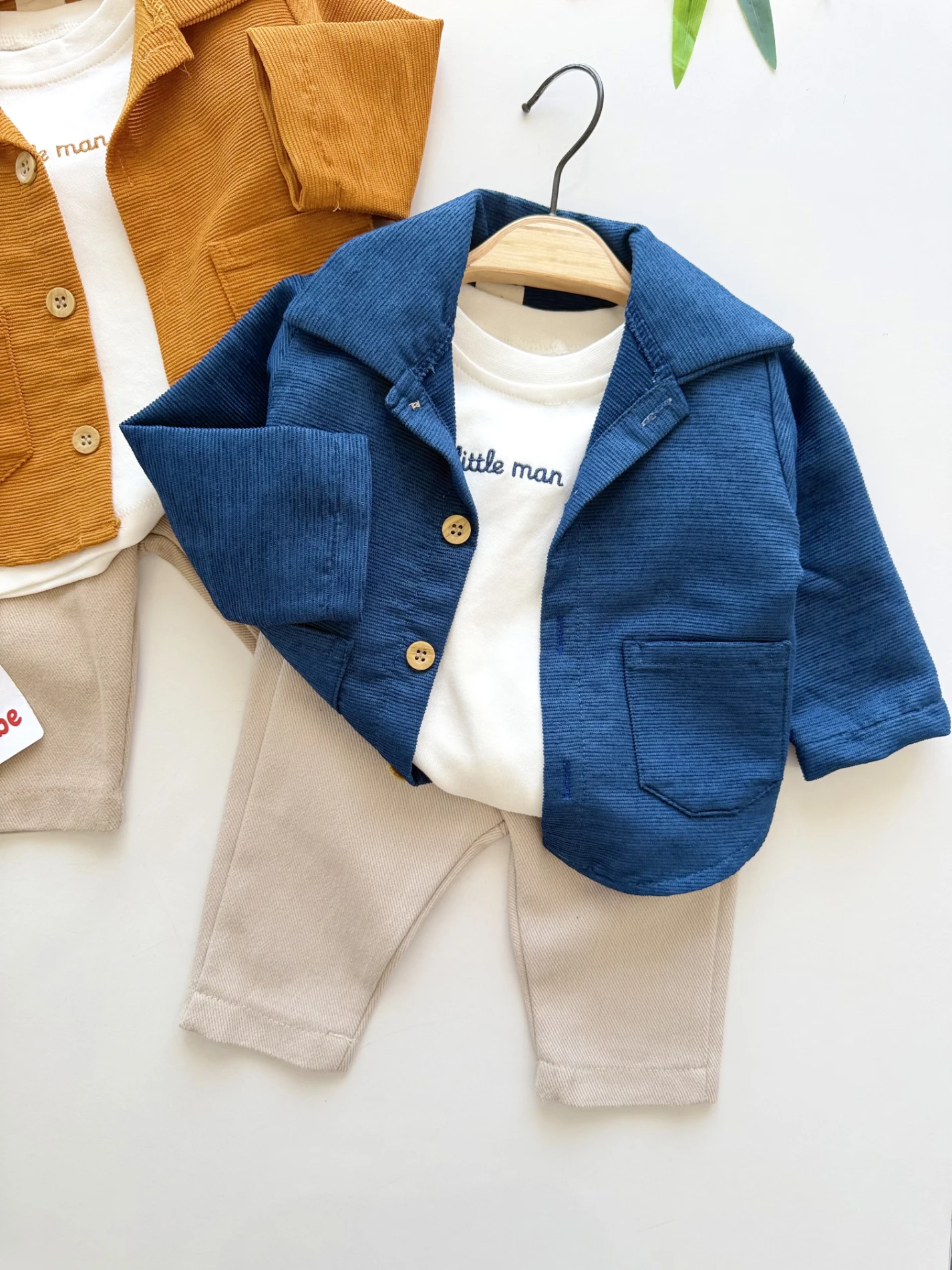 Little aman Kadife Ceketli 3’lü Premium Takım