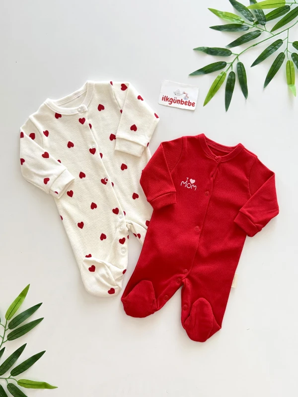 Scarlet Hearts %100 Pamuk 2’li Tulum Set