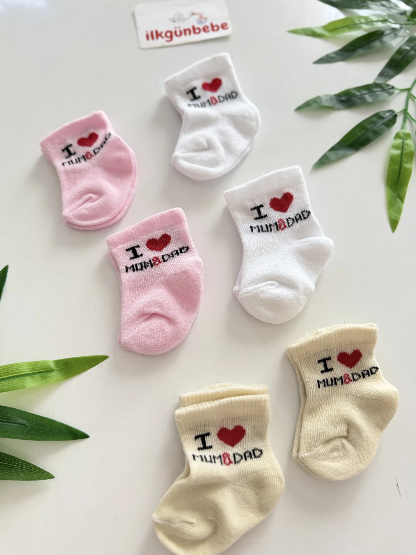 I Love Mom & Dad  5’li Pamuklu Çorap