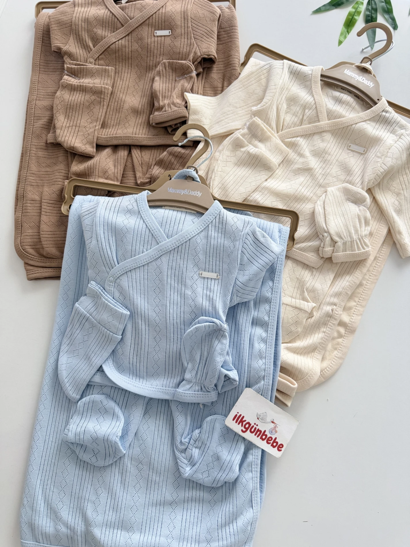 Pinterest Ajurlu %100 Pamuk 7 Parça Yenidoğan Set