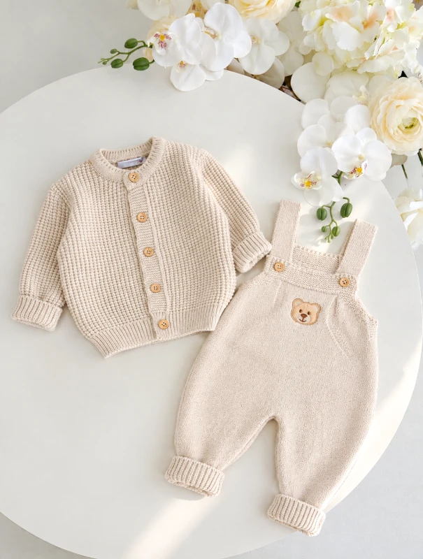 Teddy Bear Premium Örgü Salopet & Hırka 