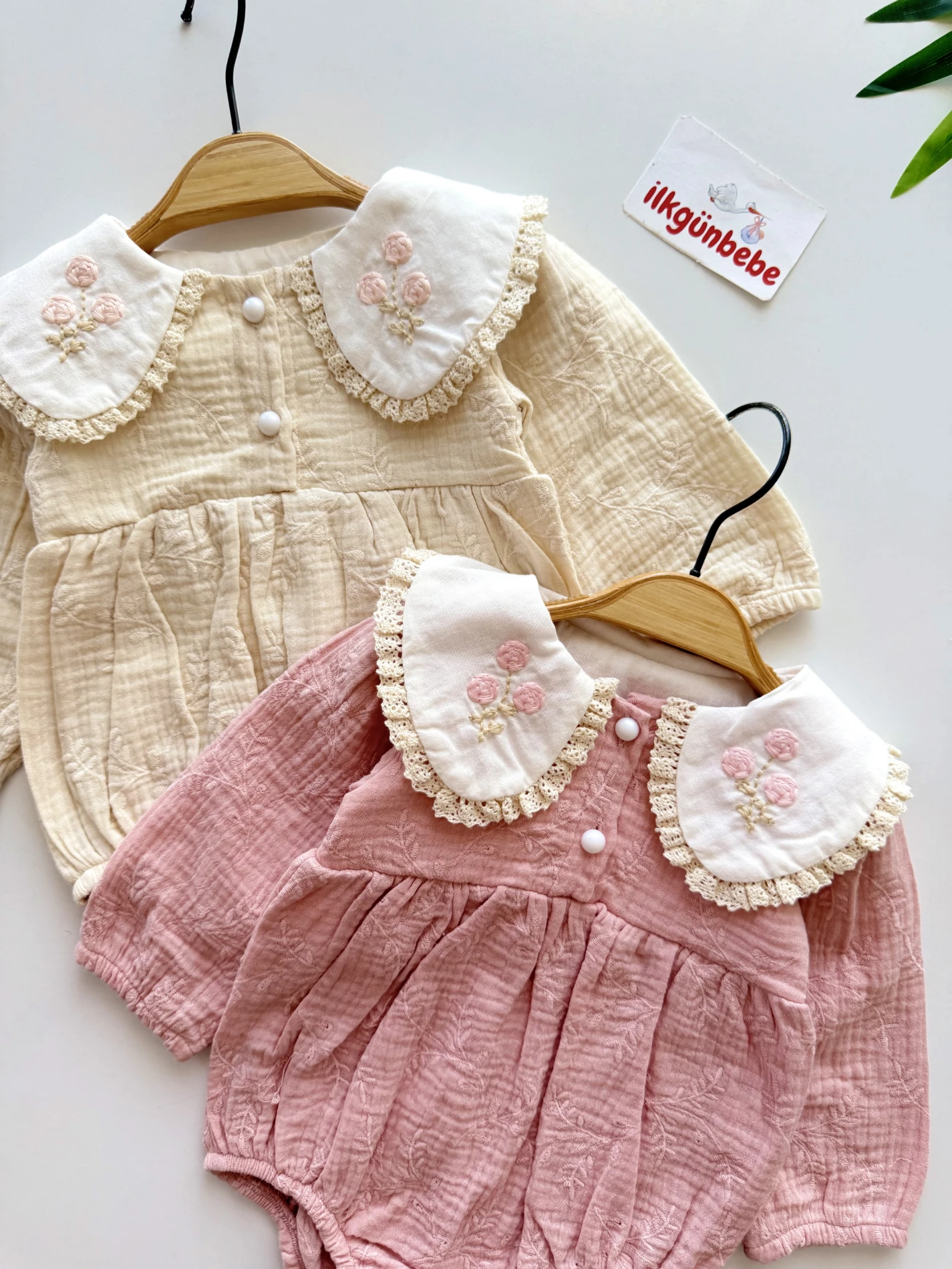 Ella Çiçek Fisto Yakalı Romper Set