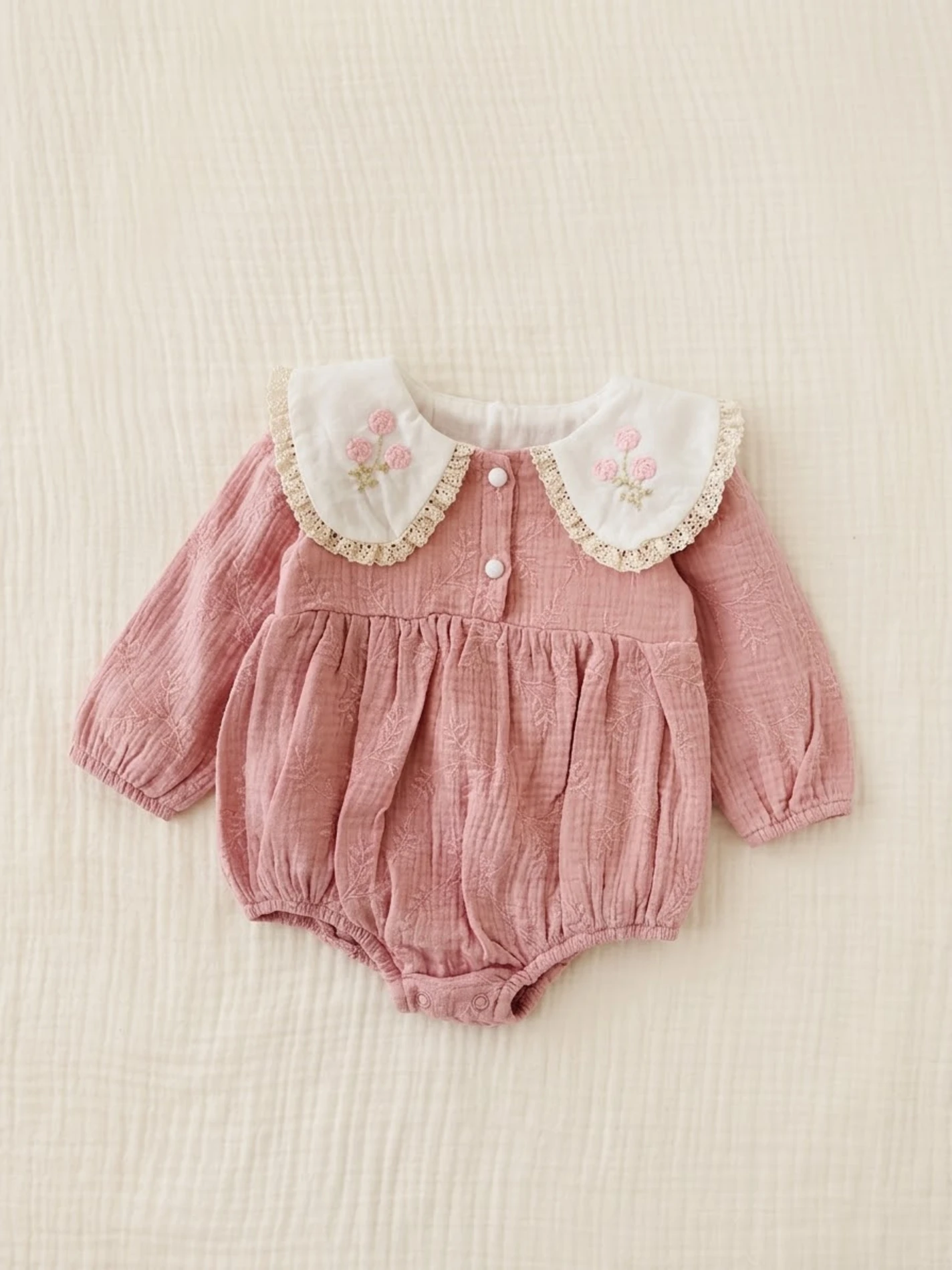 Ella Çiçek Fisto Yakalı Romper Set