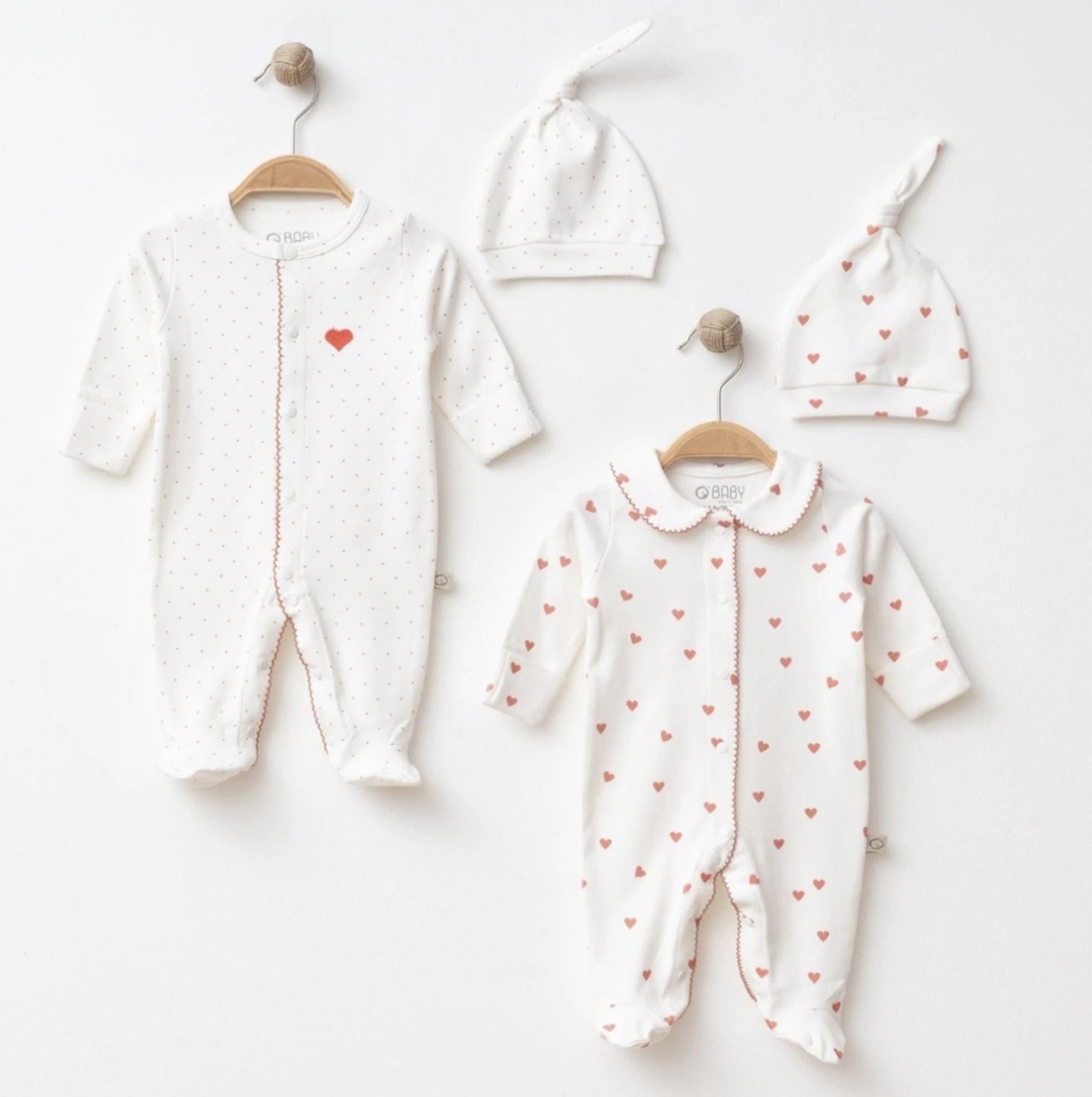 Lovely %100 Pamuk Premium Yumuşacık 2 Bone & 2 Tulum Set