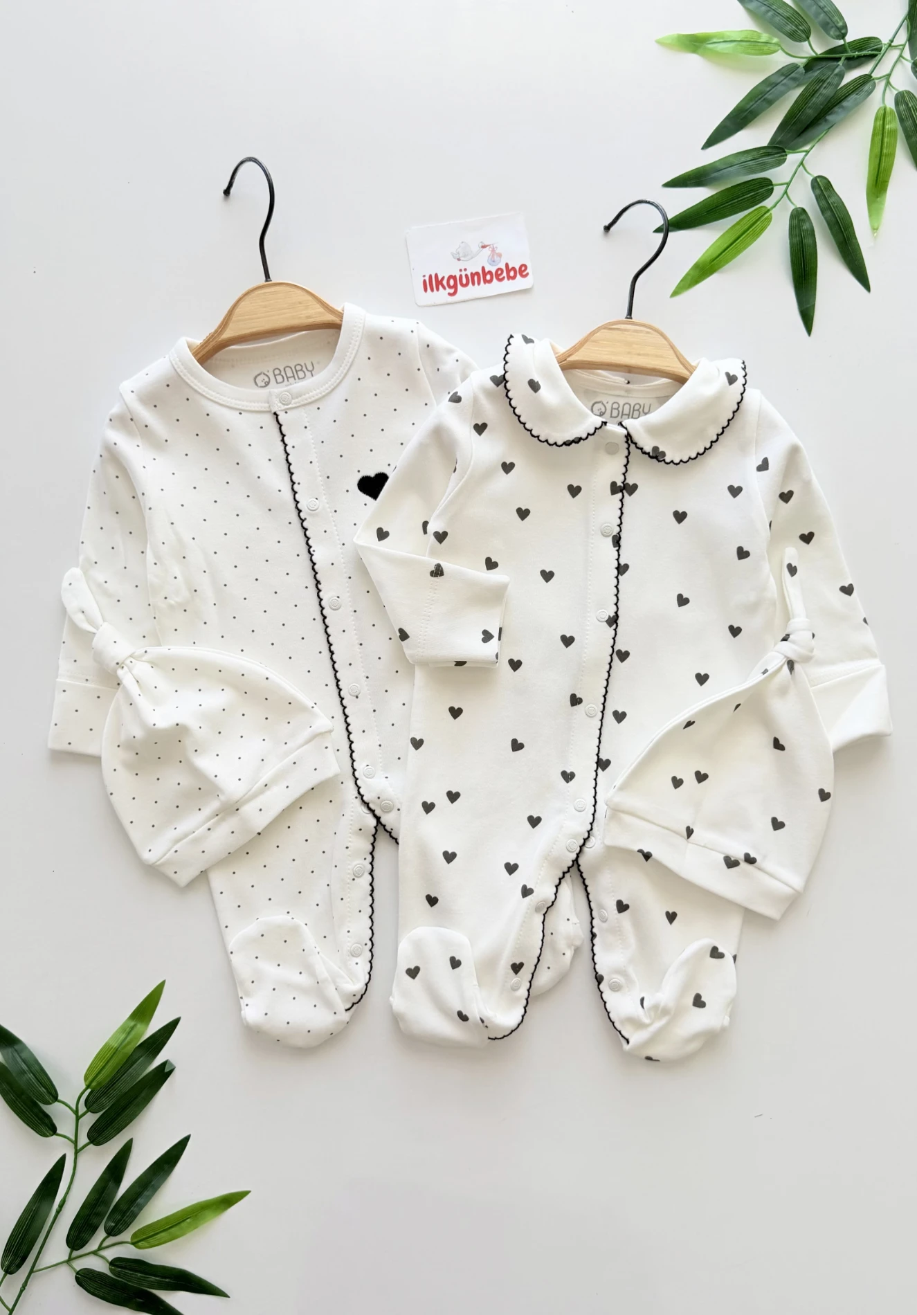 Lovely %100 Pamuk Premium Yumuşacık 2 Bone & 2 Tulum Set