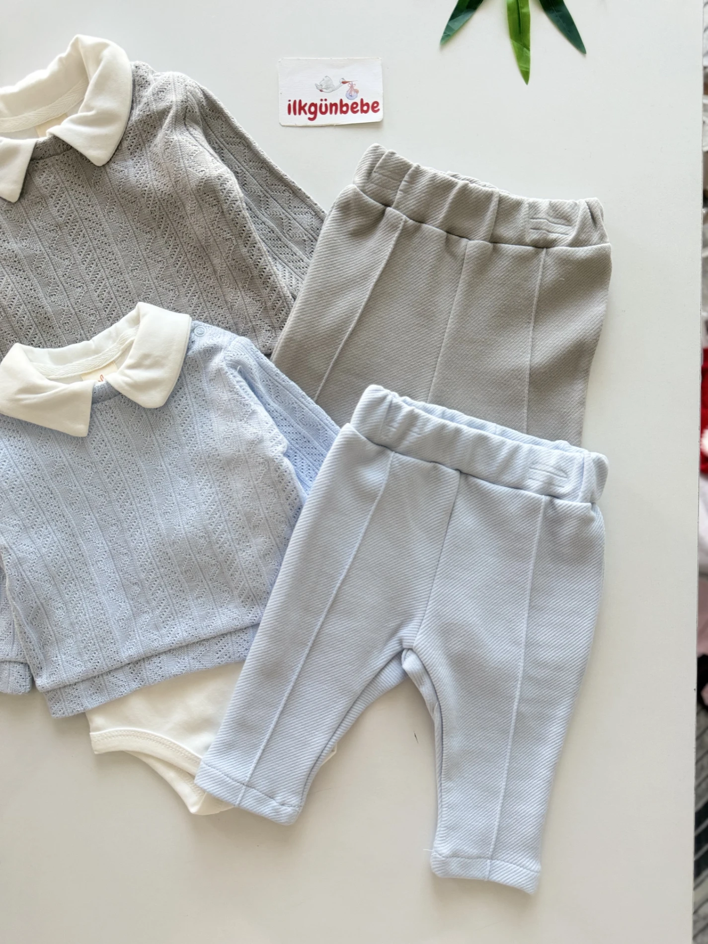 Kucak Triko 3 Parça Kazaklı Zıbınlı Pantalonlu  Set