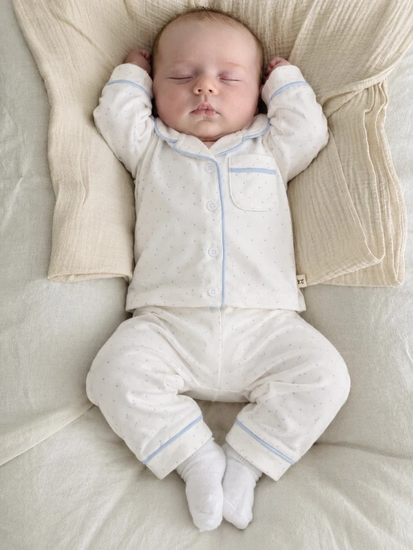 Bebe Yakalı  %100 Pamuk Pijama Takımı